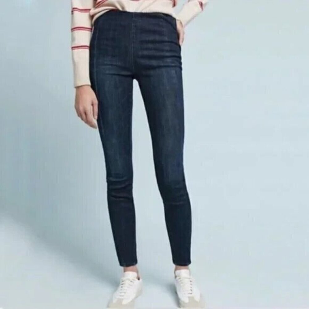 Pilcro and the Letterpress High Rise Denim Leggings Dark Wash Pull On